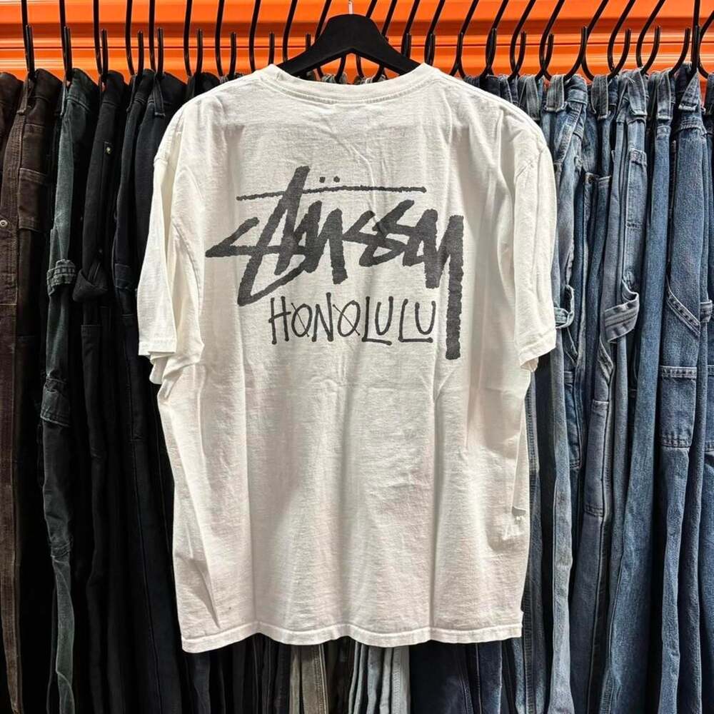 Vintage 90s Stussy Honolulu T-Shirt White Size Large Distressed Y2K